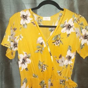 Yellow Floral Romper/Jumpsuit